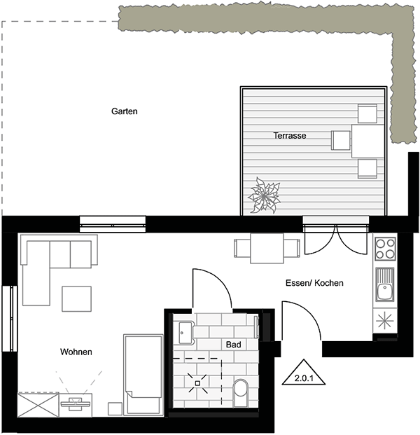 Beispiel: 1-Zimmerwohnung