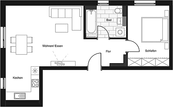 Beispiel: 2-Zimmerwohnung