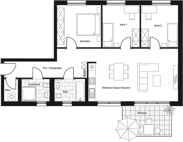 Beispiel: 4-Zimmerwohnung